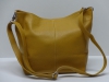 Mustársárga női bőr táska, válltáska (Genuine)