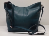 Sötét-türkizzöld női bőr táska, válltáska (Genuine)