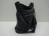 Fekete női bőr táska, válltáska (Genuine)