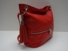Piros női bőr táska, válltáska (Genuine)
