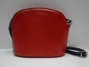 Piros-fekete női bőr táska, válltáska