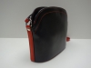 Fekete-piros női bőr táska, válltáska