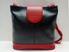 Fekete-piros női bőr táska, válltáska (Monarchy)