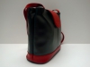Fekete-piros női bőr táska, válltáska (Monarchy)