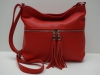 Piros női bőr táska, válltáska (Genuine)