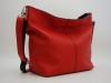 Piros-fekete női bőr táska, válltáska (Genuine)